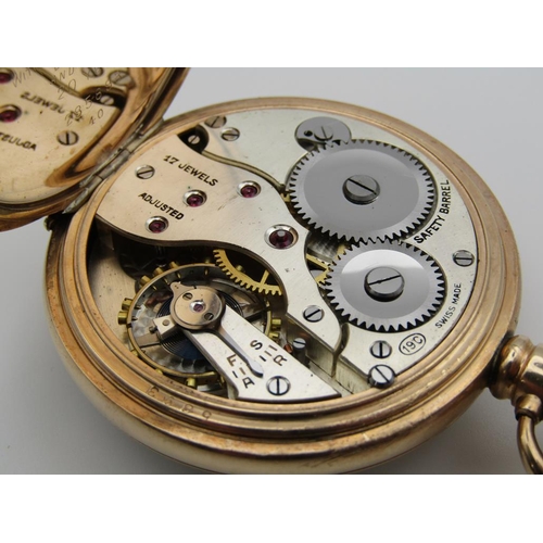 1645 - GOLD PLATED DENISON POCKET WATCH