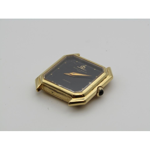 1646 - 18ct GOLD CASED BAUME AND MERCIER QUARTZ LADIES WATCH WITH UNATTACHED BROWN LEATHER STRAP IN ORIGINA... 