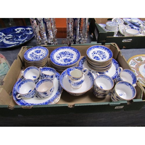 1957 - ROYAL WORCESTER BLUE AND WHITE TEA SERVICE, CUPS 6cms H