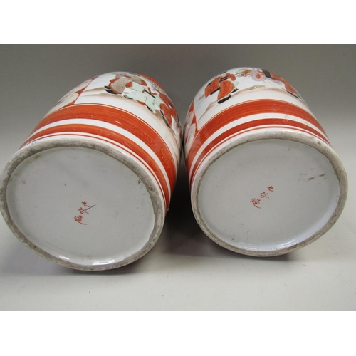 1965 - PAIR JAPANESE KUTANI VASES DECORATED WITH FIGURES, 30cms H