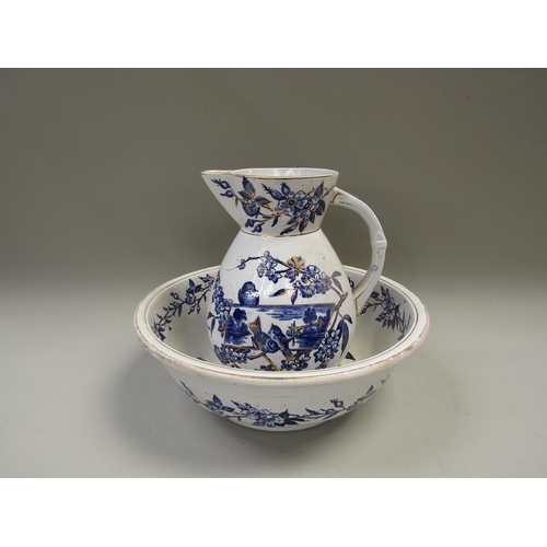 1967 - TRANSFER PRINTED WASH JUG AND BOWL A/F JUG 28cms