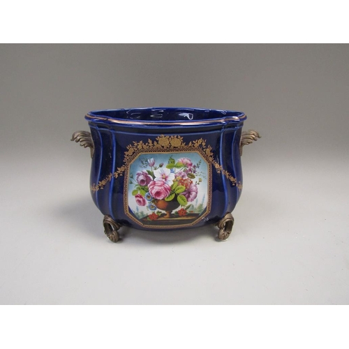 1971 - 19c STYLE PLANTER WITH FLORAL PANELS 29cms W