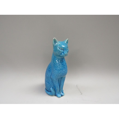 1982 - ORIENTAL TURQUOISE CAT, 25cms H