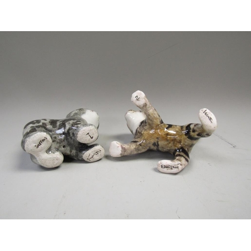 1987 - TWO WINSTANLEY KITTENS, 14cms H