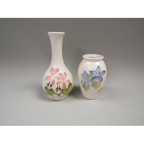 1995 - TWO MOORCROFT VASES, ONE A/F LARGEST 17cms H