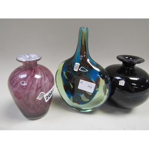 2001 - COLLECTION OF MDINA ART GLASS, LARGEST VASE 19cms