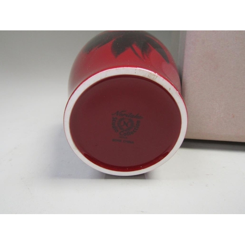 2003 - NORITAKE STUDIO COLLECTION FLAMBE VASE WITH ROSE DESIGN 21cms H - VASE BOXED