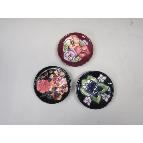 2009 - THREE MOORCROFT COASTERS - 12cms DIA