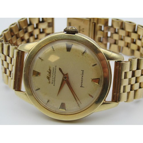 1631B - 14ct GOLD MIDO MULTIFORT SUPER AUTOMATIC POWER WIND GENTS WATCH