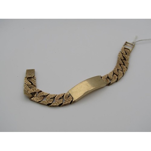 1634A - 9ct GOLD CHUNKY IDENTITY BRACELET - 90g