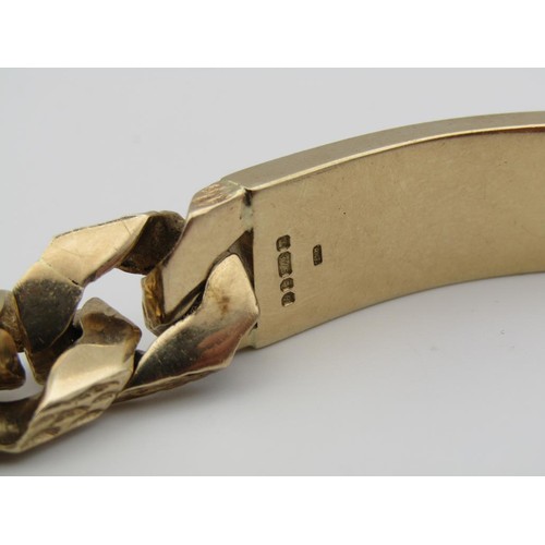 1634A - 9ct GOLD CHUNKY IDENTITY BRACELET - 90g