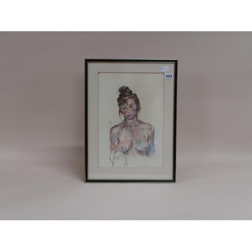 1312 - MARION HUTTON - SARAH, WATERCOLOUR, F/G, 38CM X 27CM