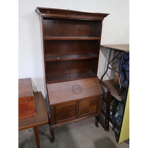 662 - EDWARDIAN BUREAU BOOKCASE