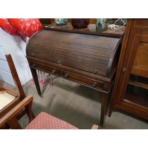 666 - MAHOGANY TAMBOUR FRONTED DESK