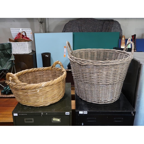 671 - TWO WICKER BASKETS