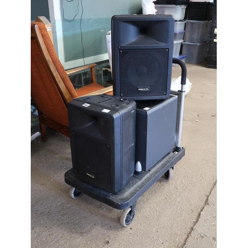 692 - QTY OF SPEAKERS AND A TROLLEY