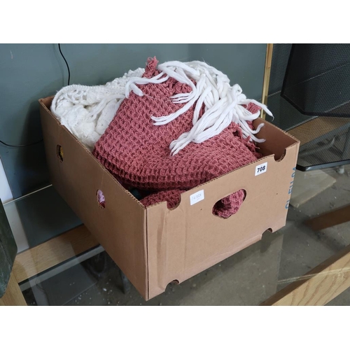 708 - BOX OF BLANKETS