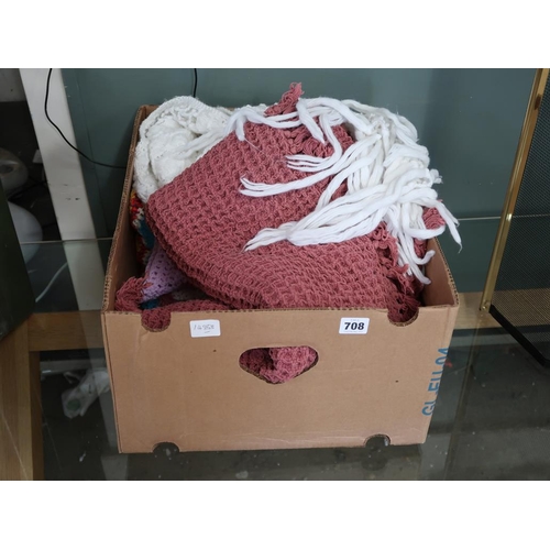 708 - BOX OF BLANKETS
