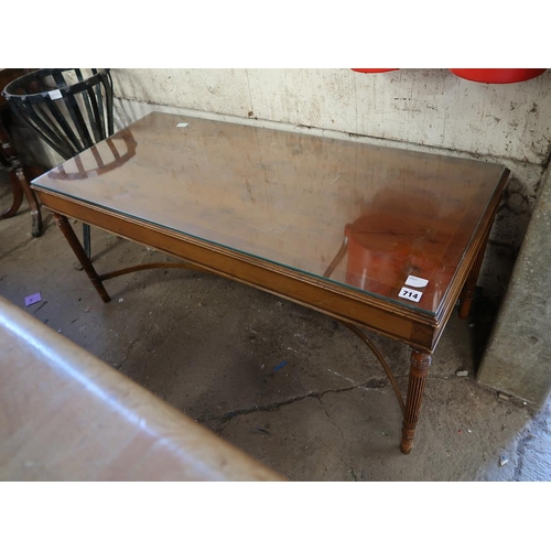 714 - YEW WOOD COFFEE TABLE
