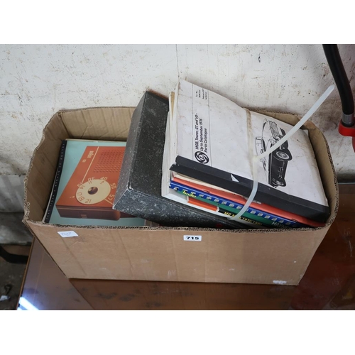 715 - BOX OF MISC. BOOKS AND MAGAZINES