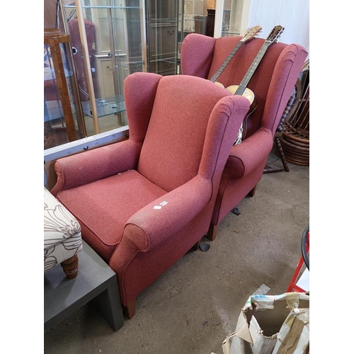 813 - TWO WINGBACK ARMCHAIRS