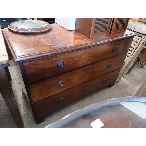 819 - VICTORIAN MAHOGANY THREE DRAWER CHEST