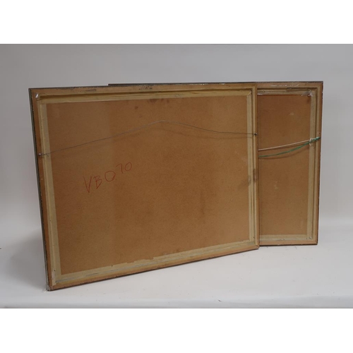 1367 - TWO 19C COLOURED PRINTS - FRENCH VILLAGE SCENES, F/G, EACH 57CM X 72CM