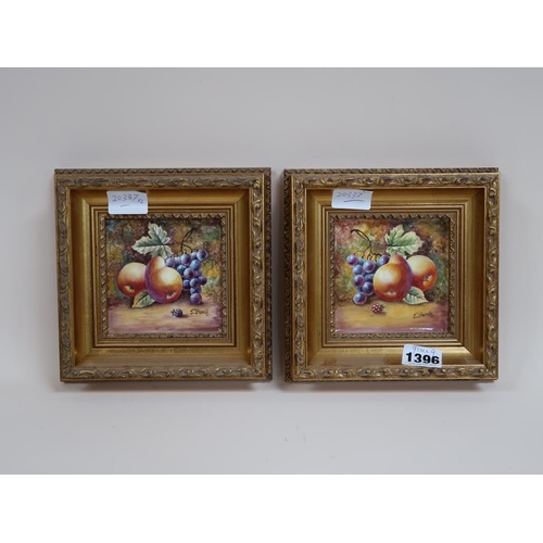 1396 - PAIR - JAMES SKERD, PAINTED ON PANELS, FRAMED, 9CM X 9CM