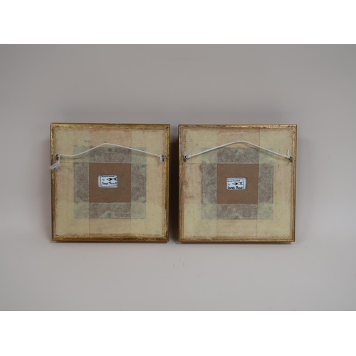 1396 - PAIR - JAMES SKERD, PAINTED ON PANELS, FRAMED, 9CM X 9CM