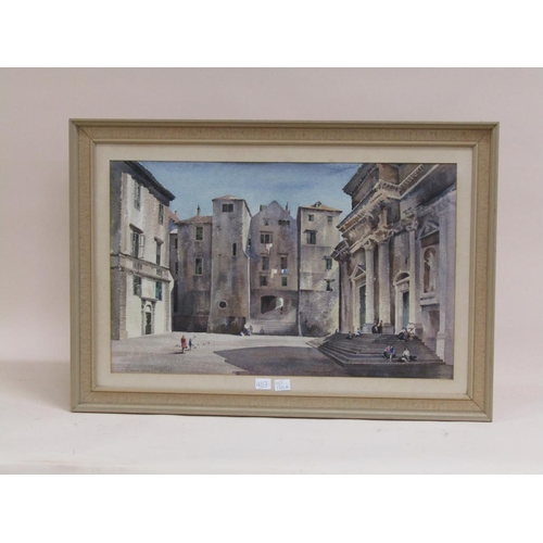 1310A - J BARRIE HASTE - THE CATHEDRAL YUGOSLAVIA, SIGNED WATERCOLOUR, F/G, 43CM X 68CM