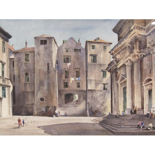 1310A - J BARRIE HASTE - THE CATHEDRAL YUGOSLAVIA, SIGNED WATERCOLOUR, F/G, 43CM X 68CM