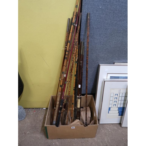 954 - QTY OF VINTAGE FISHING RODS