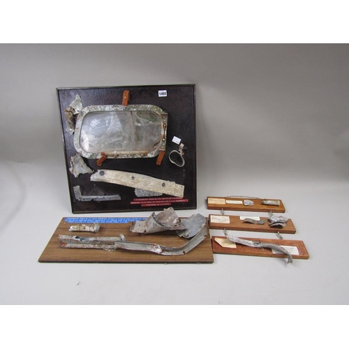 1402 - COLLECTION OF FRAGMENTS FROM B17 FORTRESS WW2 CRASHED AIRCRAFT