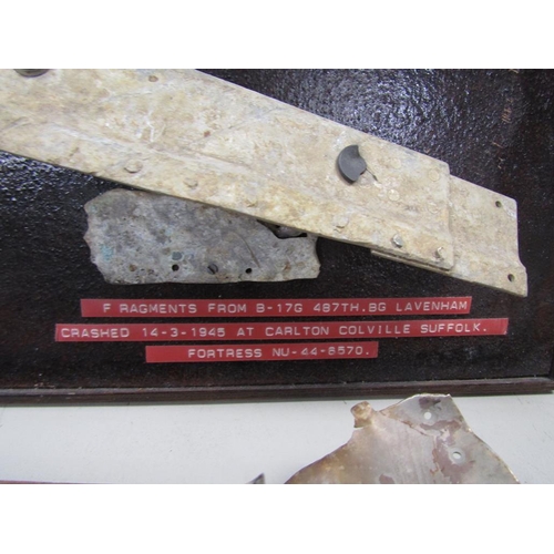 1402 - COLLECTION OF FRAGMENTS FROM B17 FORTRESS WW2 CRASHED AIRCRAFT
