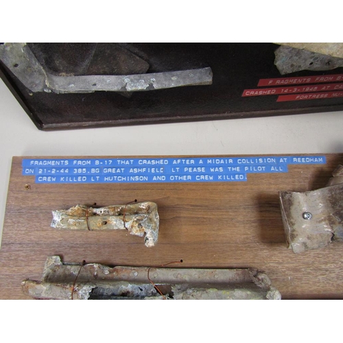 1402 - COLLECTION OF FRAGMENTS FROM B17 FORTRESS WW2 CRASHED AIRCRAFT