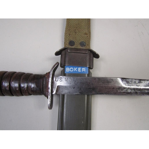 1415 - US MILITARY WW2 M8 DAGGER AND SHEATH