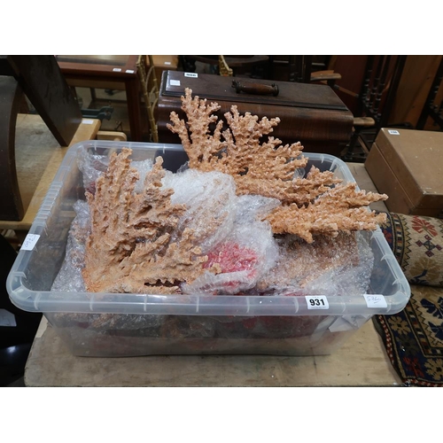 931 - BOX OF CORAL ETC