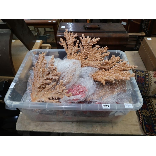 931 - BOX OF CORAL ETC