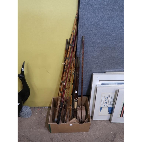 954 - QTY OF VINTAGE FISHING RODS