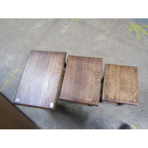 2042 - NEST OF OAK TABLES