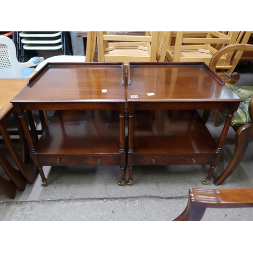 573 - TWO MAHOGANY TWO TIER OCCASIONAL TABLES