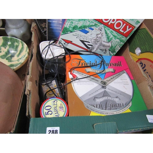 288 - RECORD PLAYER, DARTBOARD, GAMES ETC