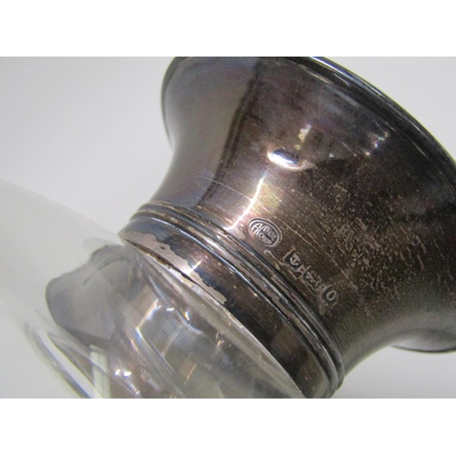 1588 - SILVER NECKED GLASS DECANTER