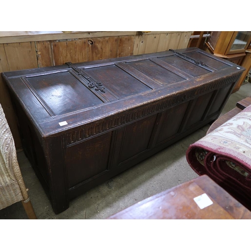 18c OAK FOUR PANEL COFFER