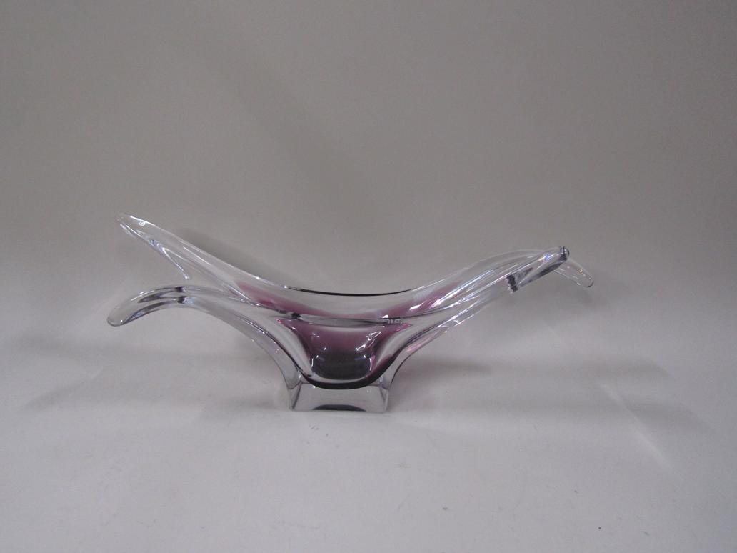 AMETHYST FLASH STUDIO GLASS BOWL