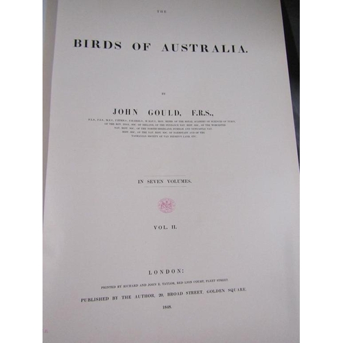 1264 - THE BIRDS OF AUSTRALIA BY JOHN GOULD IN SEVEN VOLUMES, BEING VOLUMES 1-4.  PRINTED IN LONDON 1848 AN... 