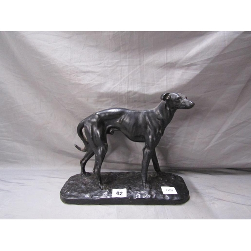 42 - RESIN FIGURE; GREYHOUND
