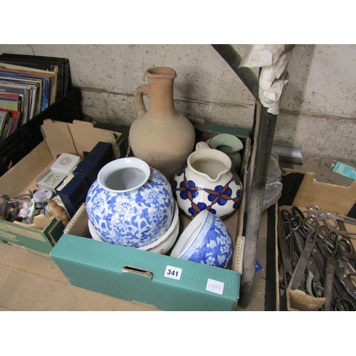 341 - BOX OF JUGS ETC
