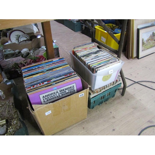 218 - THREE BOXES OF MIXED RECORDS