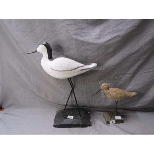 3 - TWO WOODEN BIRDS